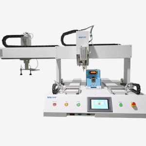 Máy Siết Vít Đầu Đơn Hai Bàn Kèm Cánh Tay Robot – Single Head Double Platform With Manipulator Locking Screw Machine
