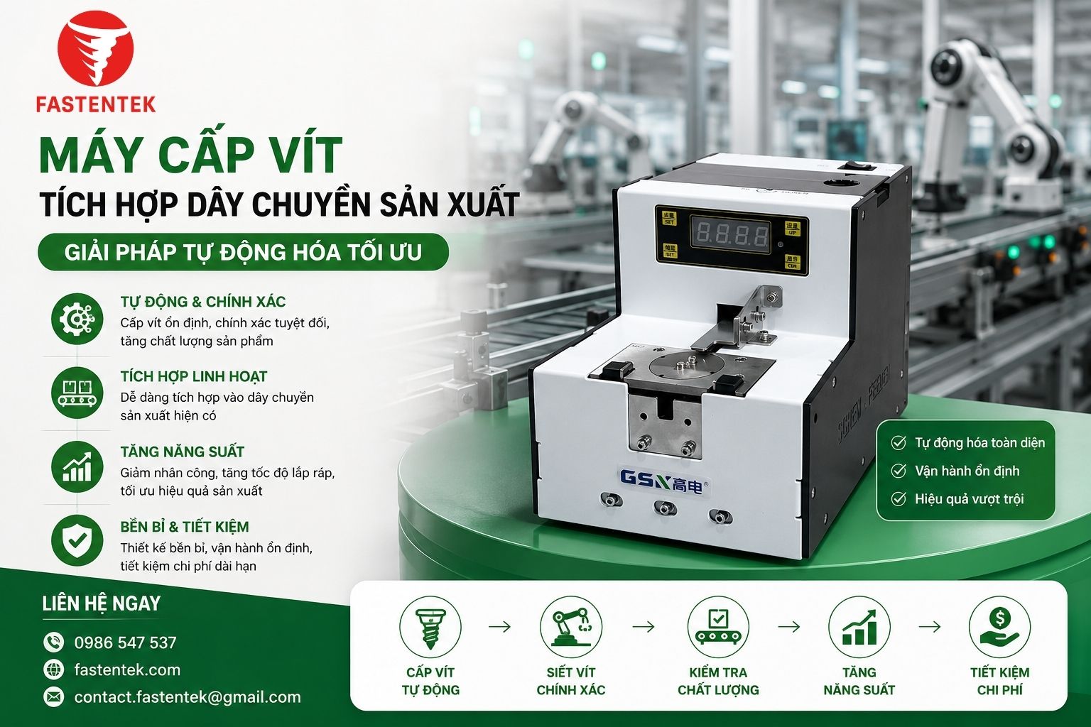 Máy Cấp Vít Tích Hợp Dây Chuyền